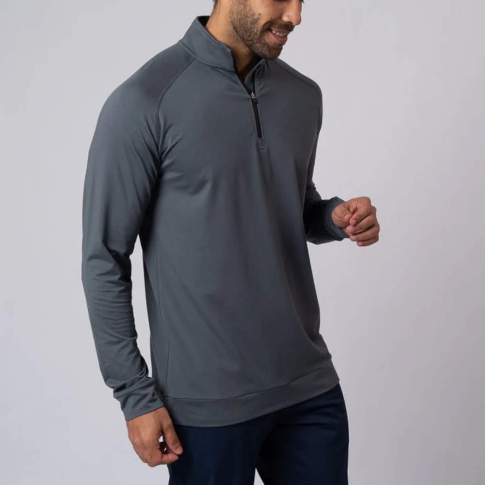 NWT Swannies Golf Men's Gray/Graphite Lightweight Colt Quarter-Zip Jacket LARGE